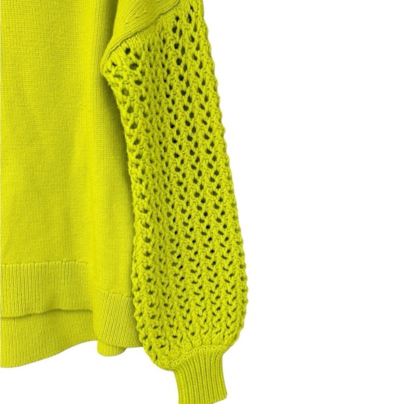 Alice + Olivia Wool Blend Adela Turtle Neck Sweater - Size XS - Chartreuse - Picture 4 of 11